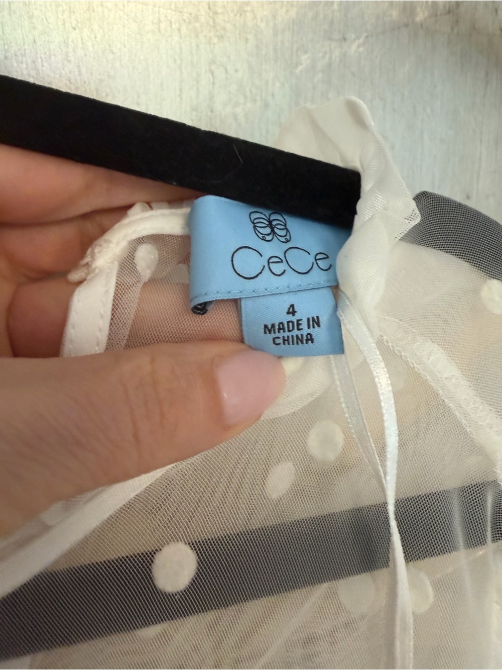 CeCe White Polka-Dot Sheer Overlay jumpsuit - Picture 5 of 6